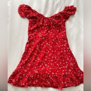 Tobi - Red Floral Mini Dress